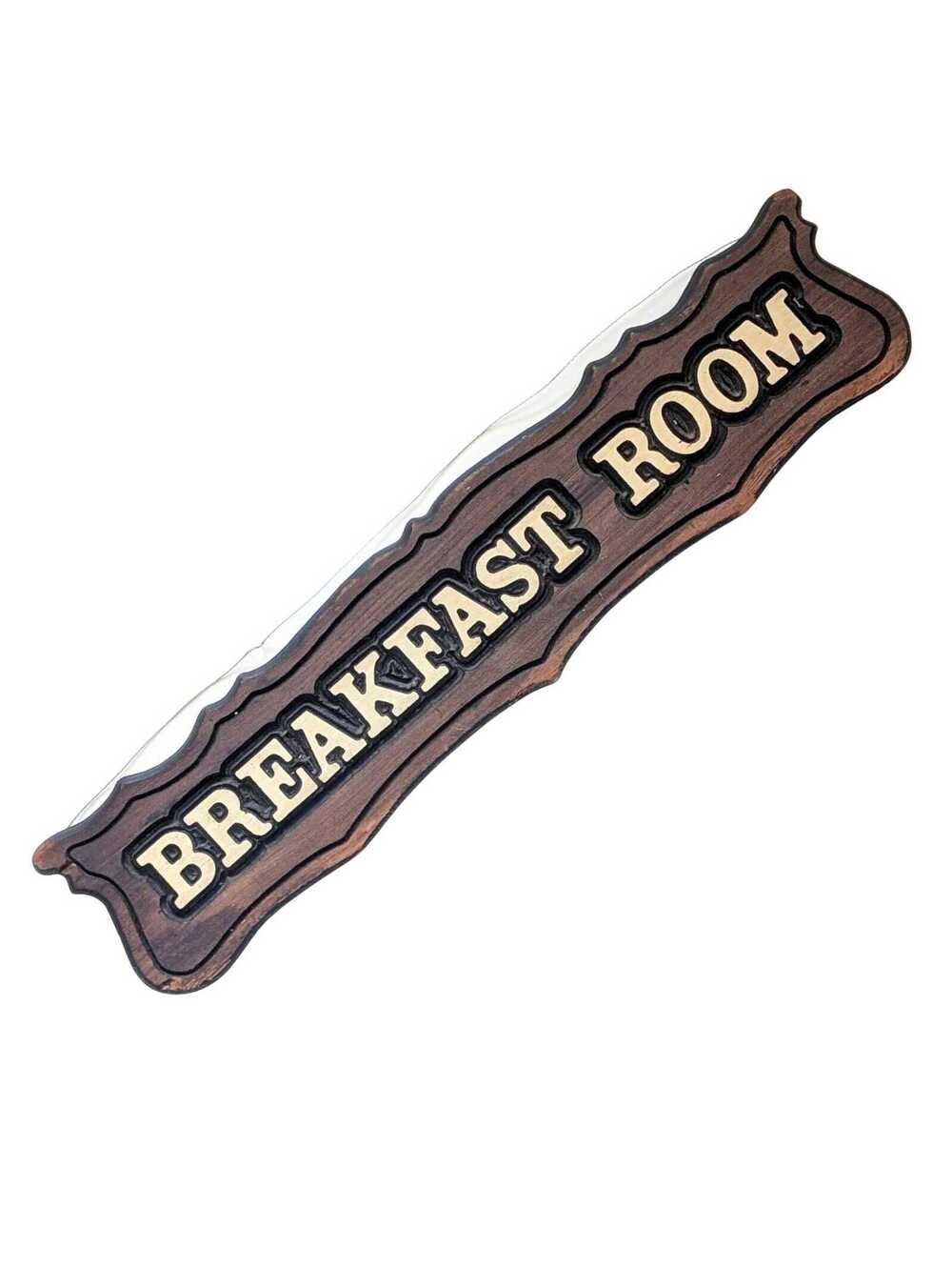 Vintage Hand-Carved and Painted Breakfast Room Wall Sign